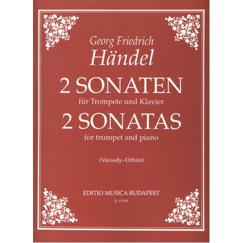 Handel - 2 Sonatas Trumpet/Piano (Softcover Book)