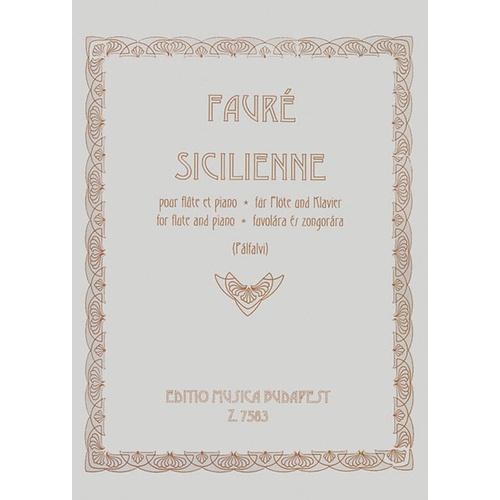 Sicilienne Op 78 Flute/Piano Arr Palfalvi 
