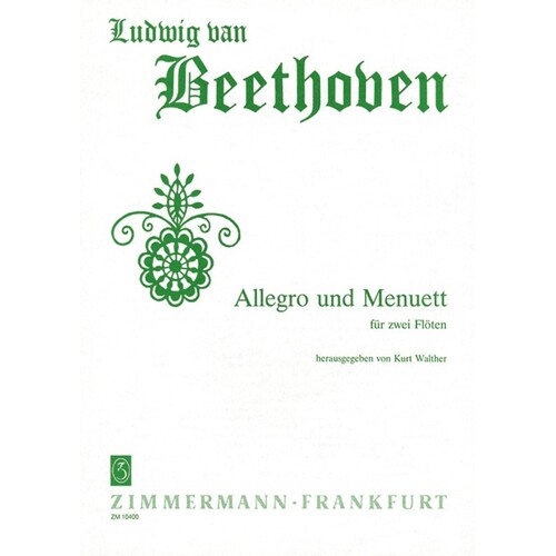 Beethoven - Allegro And Minuet For 2 Flutes (Softcover Book)