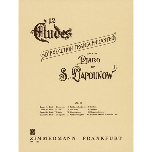 Liapounow - 12 Etudes Op 11 Book 1 No 1-3 (Softcover Book)