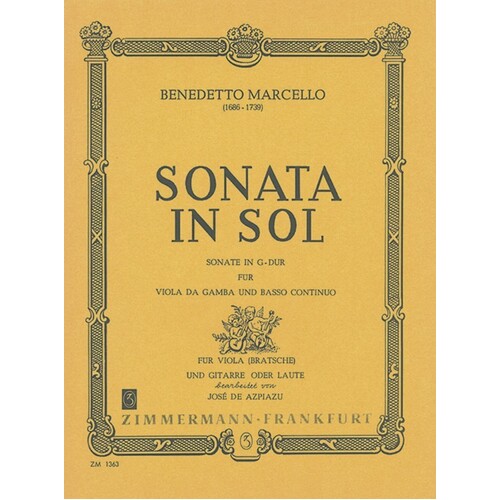 Marcello - Sonata G Viola/Guitar (Softcover Book)