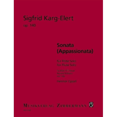 Karg-Elert - Sonata (Appassionata) Op 140 Flute Solo (Softcover Book)