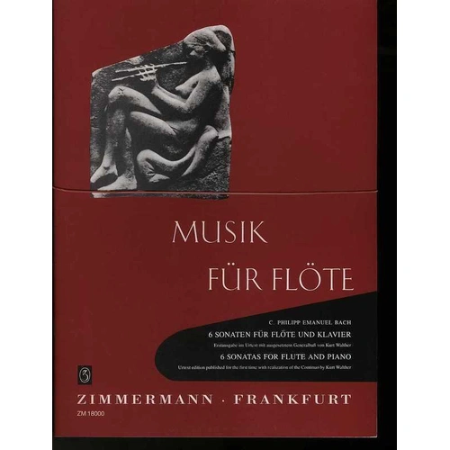 CPE Bach - 6 Sonatas for Flute and Piano, Wq 125-127, 129, 130, 134, Edited by Kurt Walther, Text in English/French/German