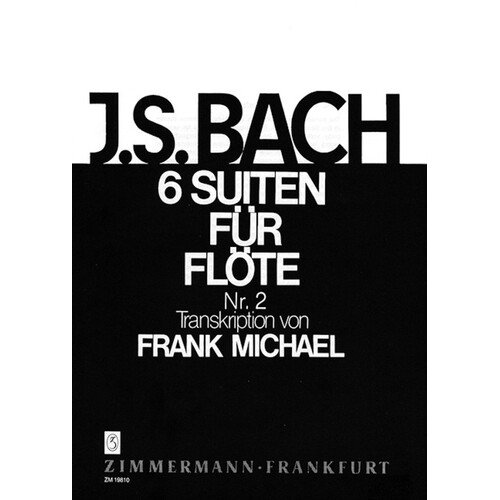 Bach - Suite No 2 D Min Bwv 1008 Flute Solo (Softcover Book)