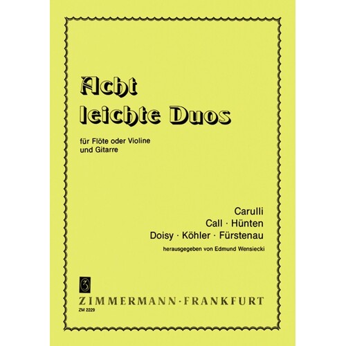 8 Easy Duos For Flute And Guitar (Softcover Book)
