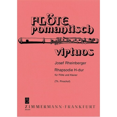 Rheinberger - Rhapsody B Major Flute/Piano (Softcover Book)