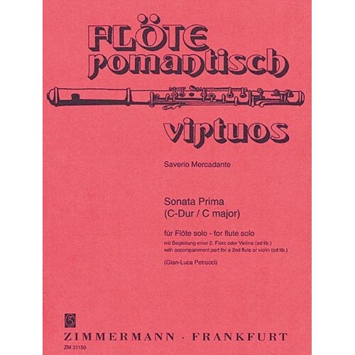 Mercadante - Sonata Prima C Flute Solo (Softcover Book)